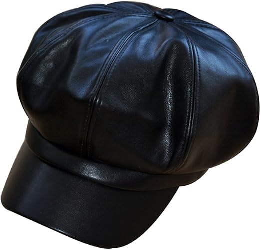 faux leather hat