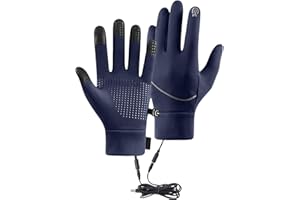 Heated Gloves for Men Women USB Rechargeable Cold Weather Windproof Touchscreen Winter Warm Gloves for Skiing Cycling