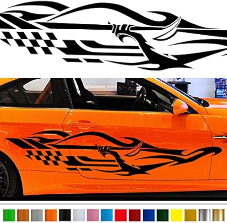 Amazon ラインカーステッカー101車用 槍バイナルグラフィックワイルドスピード系デカール ブラック 色変更可 ステッカー デカール 車 バイク
