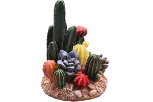 Kocris Casa Succulents Cactus Plant Fish Tank Decorations Desert Oasis Decor Sculpture Collection Reptile Turtle Lizard Spider Tanks Terrarium Figurine Statue Décor Ornament Pet