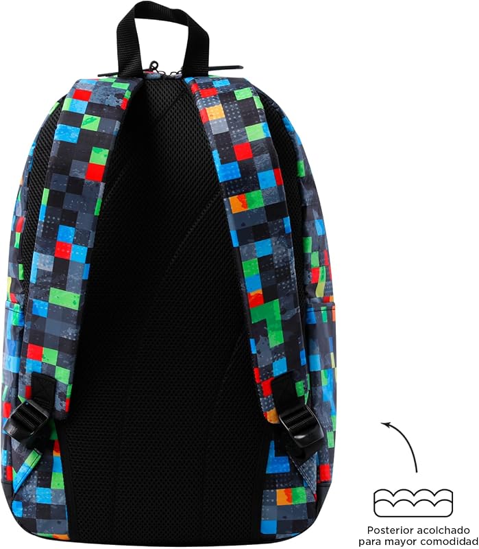 - Mochila para portátil de 14 polegadas, modelo Tocax, 2 compartimentos, bolso com organizador e suporte para telemóvel, bolso para garrafas, encosto ergonómico, padrão multicolorido Glichu