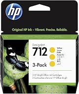 HP 712 Yellow 29-ml 3-pack Genuine Ink Cartridge for DesignJet T650 T630 T250 view 1