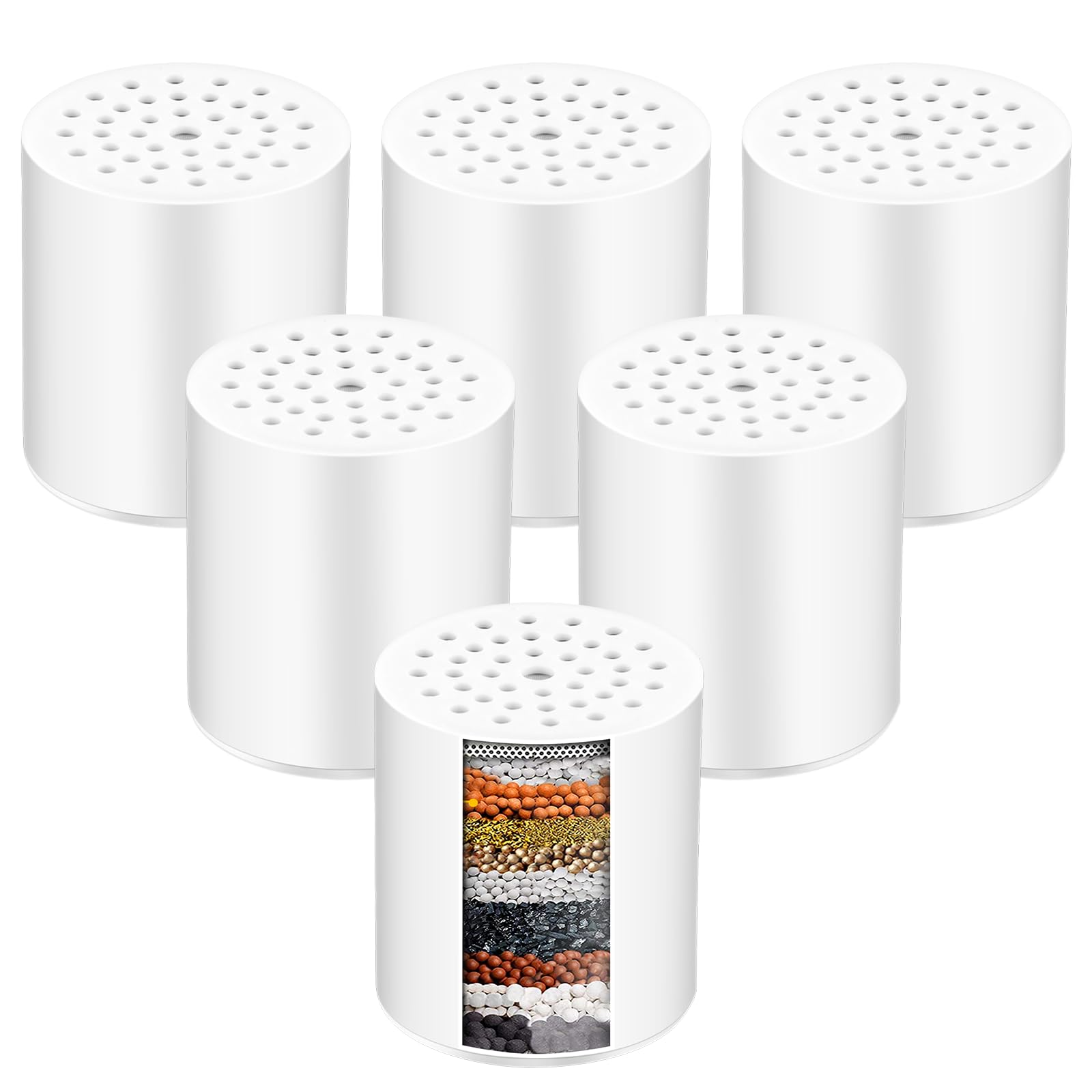 Photo 1 of 15 Stage Shower Filter,Replacement Shower Cartridge Filter with Vitamin C, Shower Head Replacement Filter for Hard Water 6 Pack by Cenipar