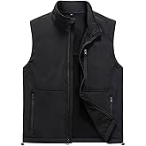 AKuVoL Men's Lightweight Vest Softshell Outerwear Windproof Sleeveless Jacket for Golf Running Hiking