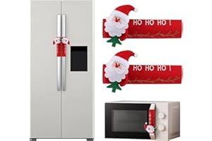 CMEECNE Christmas Refrigerator Handle Covers, Santa Christmas Kitchen Decor Refrigerator Door Handle Covers, Christmas Decorations Indoor,2 Pack
