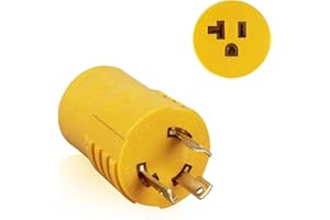 KAZFFD 30 Amp to 110 Shore Power Adapter NEMA L5-30P to 5-15R/5-20R RV Generator Adapter,110V/120V Household Outlet Converter with 3-Prong Twist Locking