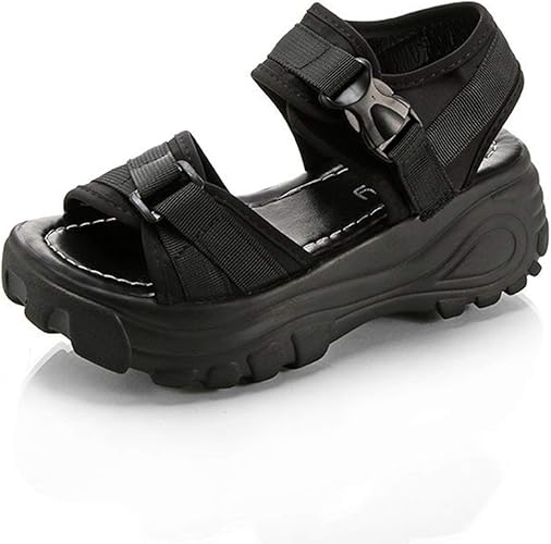 Amazon ムリョシューズ スポーツサンダル 厚底レディース 厚底サンダル ビーチサンダル コンフォートサンダル 軽量 レディース ビーチサンダル 厚底靴 靴 ベルクロ スニーカー スポーツ サンダル 歩きやすい アウトドア 美脚効果 スニーカー