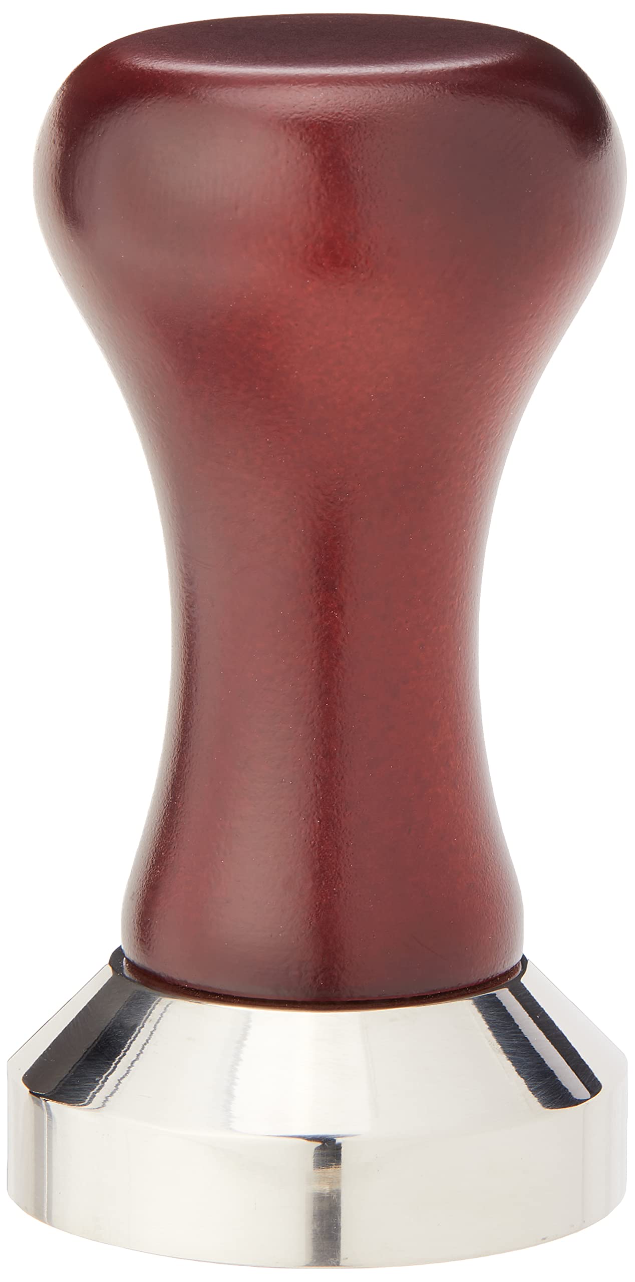 Café Olé Stainless Steel 48mm Tamper Grounds in Portafilter, Barista Equipment for Coffee Shop, S/S with Wooden Handle, Dia