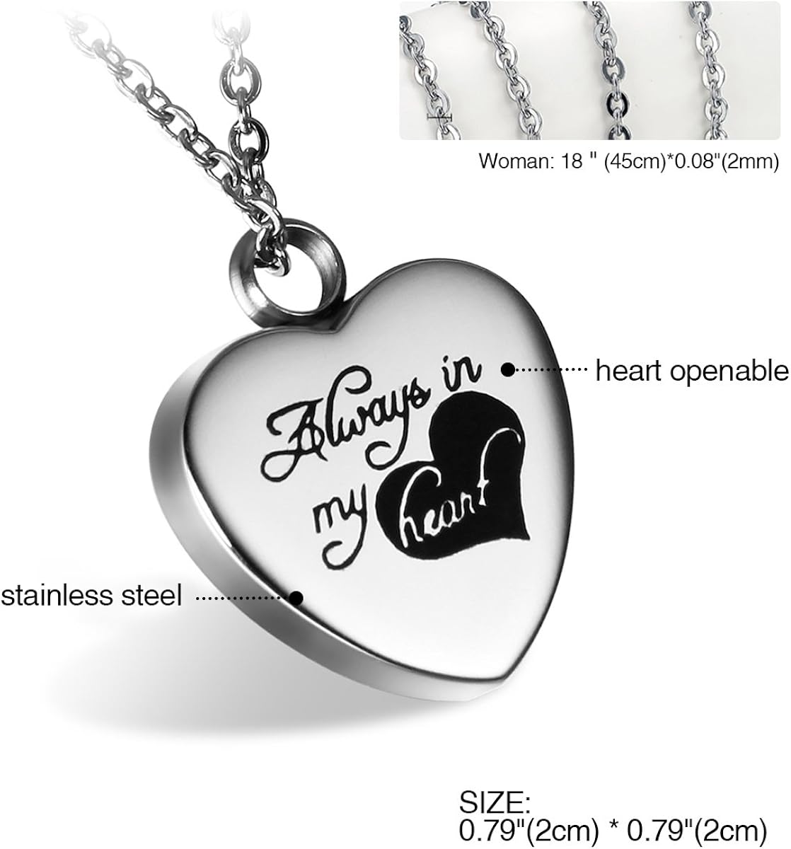 Cupimatch Womens Always in My Heart Open Container Love Heart Pendant Necklace, 18" Chain - Image 4