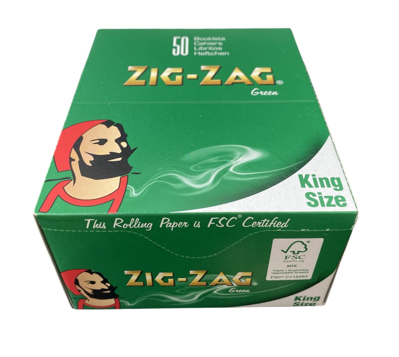 ZIG ZAG green king size rolling papers 50 booklets