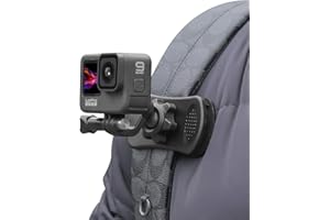 SKEZN Backpack Strap Mount Quick Clip Mount, 360 Degree Rotation Backpack Clamp Mount Compatible with Gopro Hero 12/11/10/9/8 Black, Session, DJI Osmo Action 4/3 and Most Action Cameras (BC-2)