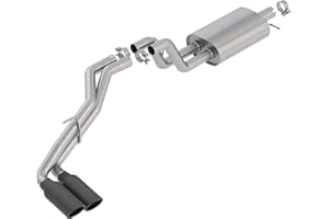 BORLA 140789BC Cat-Back Performance Exhaust System for 2019-2023 Ford Ranger 4 Cyl. T-304 Stainless Steel S-Type Sound Dual Right Side Exit Single 4" Round Black Chrome Tip On Each Tail Pipe
