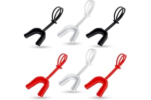 HIAARO 6-Pack Sports Mouthguard with Straps and Case, Custom Fit, Adult & Youth Mouthpiece, for Football, Hockey, Boxing, MMA, Basketball