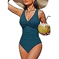 Holipick Women Tummy Control One Piece Swimsuit - Push Up Bathing Suit Full Coverage Slimming Swimwear