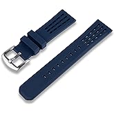Crafter Blue UX09 Straight End Watch Band Diver FKM Rubber Watch Strap Replacement for All 20mm/22mm Width Lug Watches