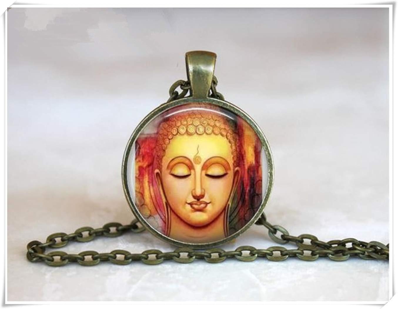 we are Forever family Buddha Face Necklace，Buddha Pendant