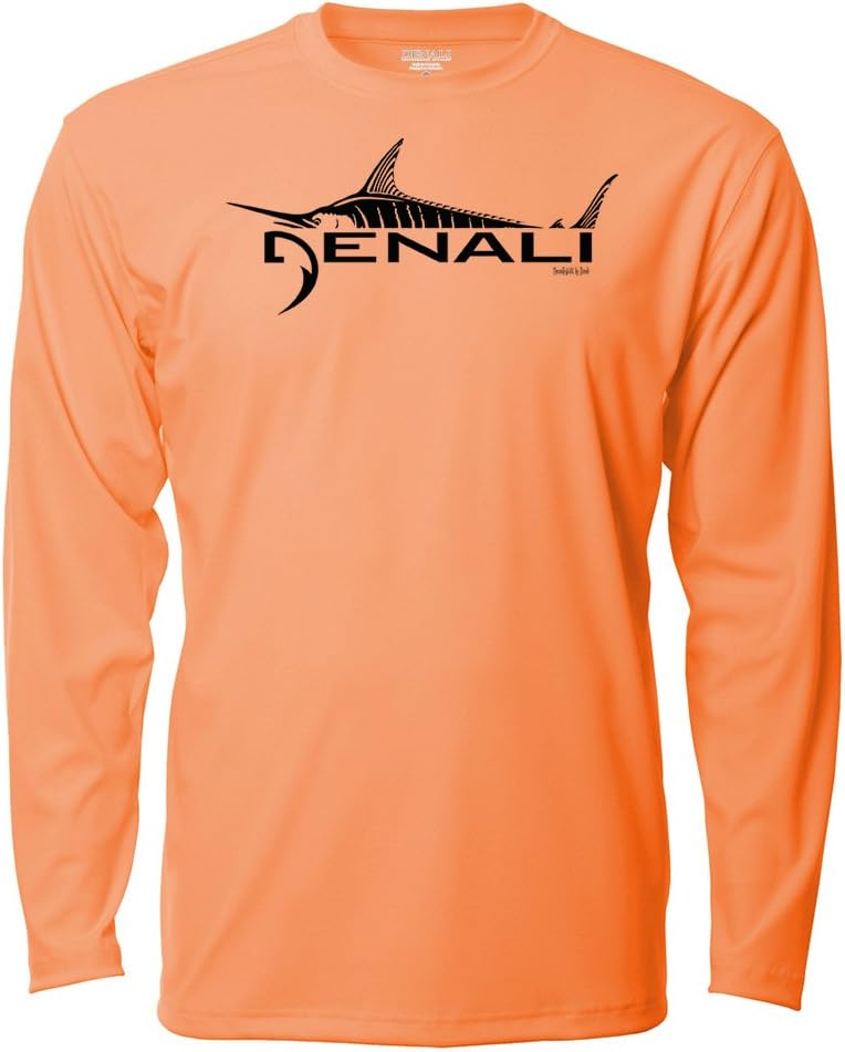 Denali Men's Marlin Logo Tournament Teaser UPF 50+ Long Sleeve T-Shirt, UV Protection, Quick Dry Fisherman's ShirtOEKO-TEX STANDARD 100