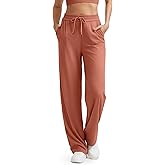 G4Free Ribbed Wide Leg Yoga Pants for Women with Pockets Drawstring High Waist Casual Lounge Pants Petite/Regular/Tall