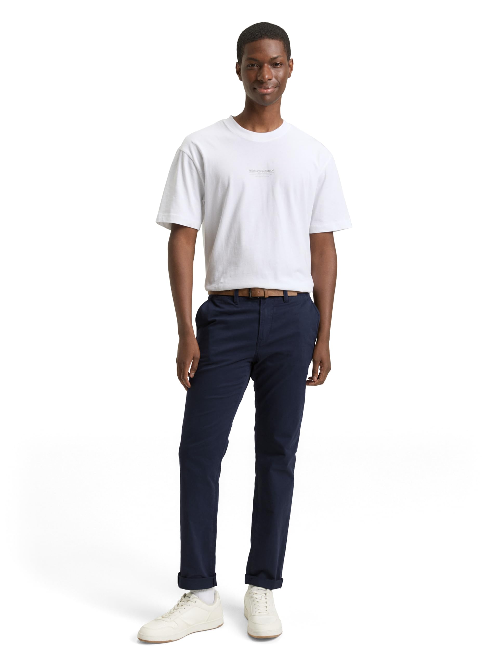 TOM TAILOR Denim Herren Slim Fit Chino Hose mit Gürtel 10668 - Sky Captain Blue 32W / 32L 4