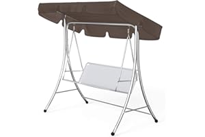 Patio Swing Cover, Canopy Replacement, Waterproof Sunshade Cover for Garden Swing Seat Top