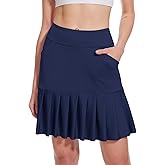 M MOTEEPI 19" Golf Skirts for Women Knee Length Ruffle Hem Skirt Tennis Skirt Athletic Skort for Workout Running