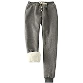 Gihuo Women's Winter Warm Fleece Pants Sherpa Lined Sweatpants Jogger Track Pants Athletic Active Lounge Pants