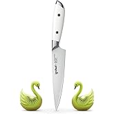 IGNITED CUTLERY 5 inch Paring Knife, German 1.4116 Stainless Steel Fruit Vegetable Peeling Knives, Ivory White Handle, Razor Sharp Small Kitchen Knife with Gift Box