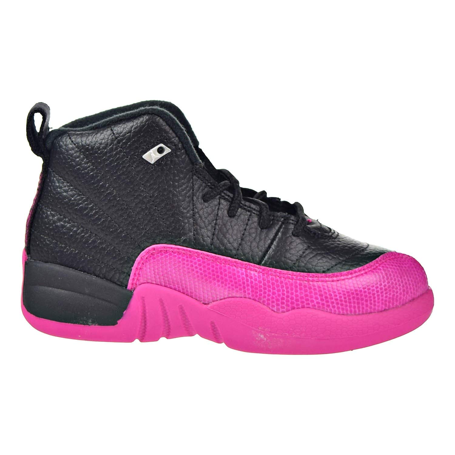 pink and black jordans 12