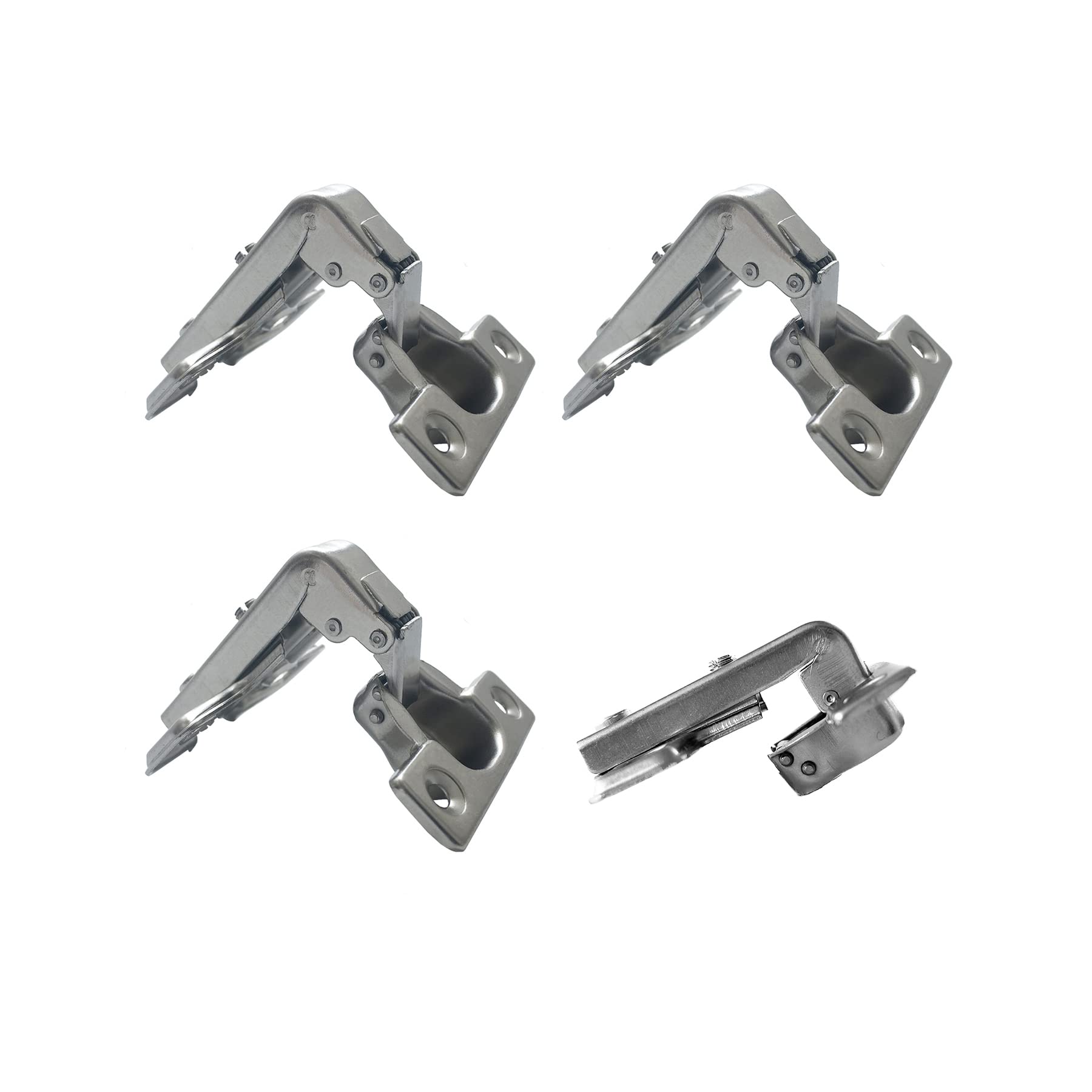 LIKERAINY 90Deg Short-arm Inset Blind Corner Hinge Ø 26mm H0 Without Damper for Cabinet Door Stud Hinges for Cupboard Wardrobe Doors Pack of 4 Pieces — image 1