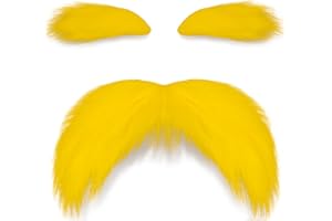 Shzbtdo Mustache and Eyebrows, Funny Cosplay Costume Accessories,Self Adhesive Fake Beard Mustaches Bushy Eyebrows 1
