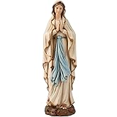 BC Catholic Our Lady of Lourdes Statue, Blessed Virgin Mary Mother Figure, Inspirational Home décor, Religious Gift to Mom, 6" H, Renaissance Sculpture Handmade by Buildclassic