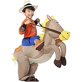 JYZCOS Inflatable Cowboy Horse Rider Costume Kid Size