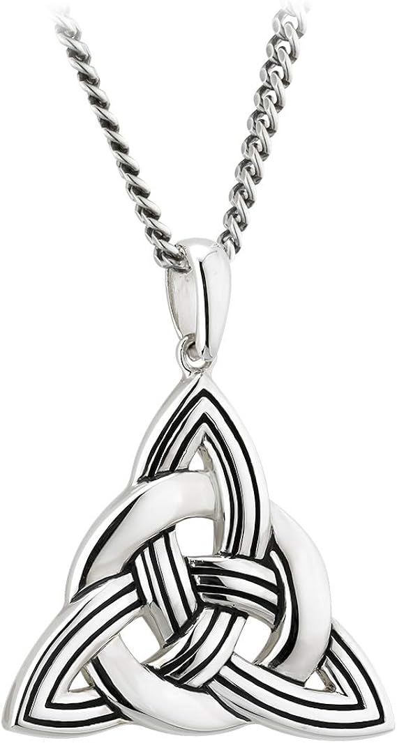 Womens Celtic Knot Necklace Heavy Sterling Silver Made in