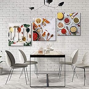 3 Panel Delicious Food Pictures Home Wall for...