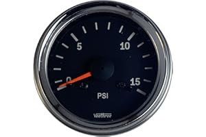 Boost Gauge 15PSI (Chrome/Black) with Tubing Kit