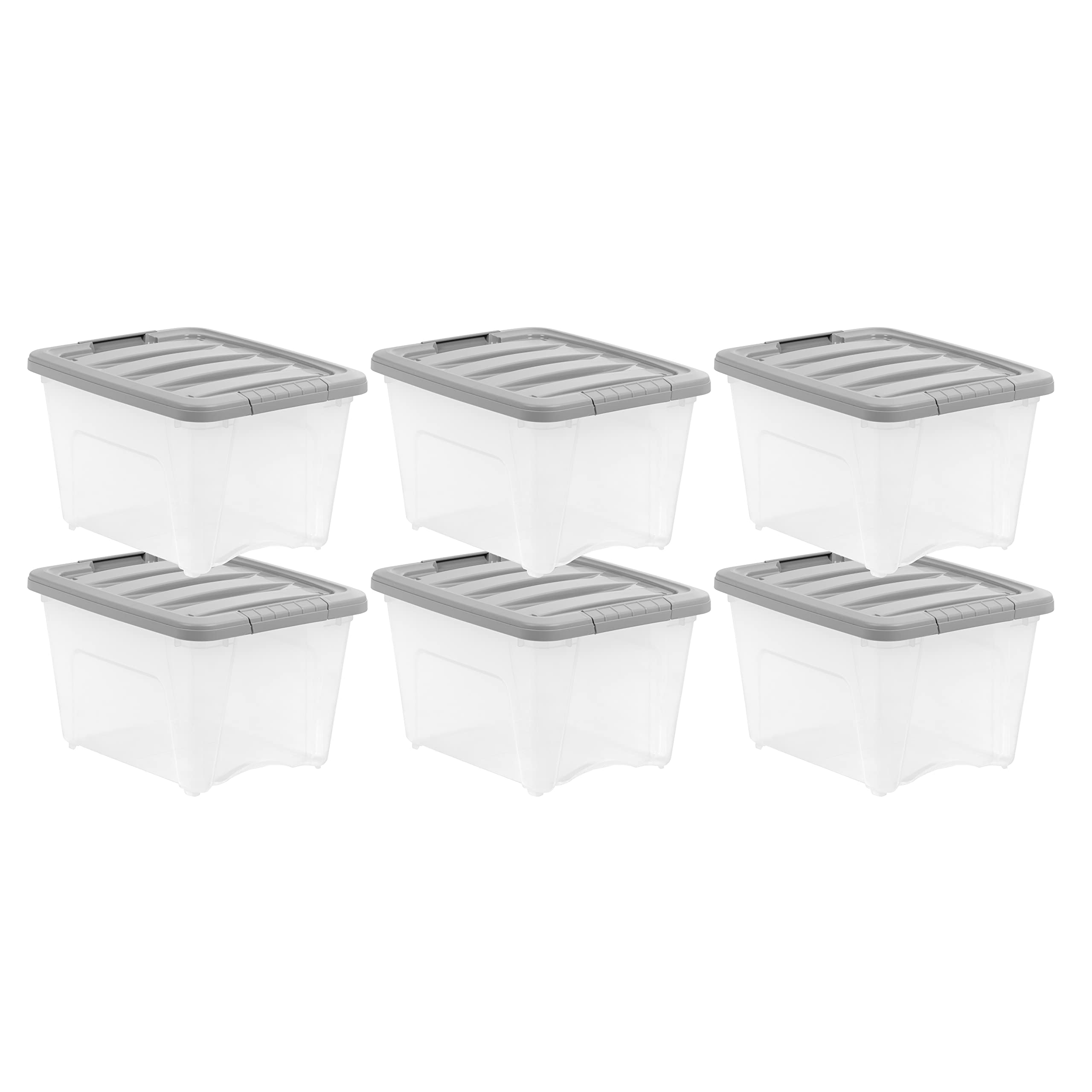 Amazon Basics Plastic Storage Containers with Secure Latching Lids ...