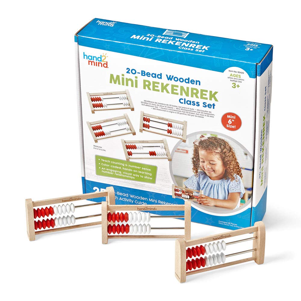 Buy hand2mind Mini 20 Bead Wooden Rekenrek Class Set, Abacus for Kids
