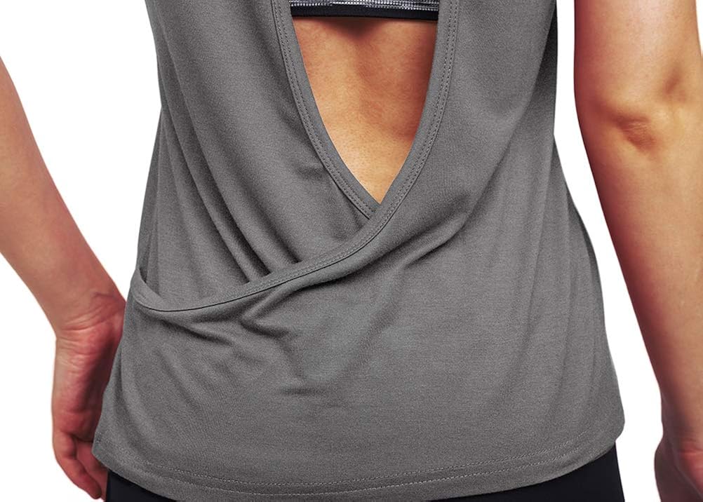 Mippo Workout Tops for Women Yoga Shirts Muscle Running Tank Tops Open Back Workout Clothes at  Women’s Clothing store