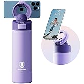 Magcheer Insulated Magnetic Water Bottle - Reusable Stainless Steel Bottle with MagSafe Compatible Phone Holder - Keeps Cold for 24 Hours - Perfect for Gym, Sports, and Travel - Lavender 24oz