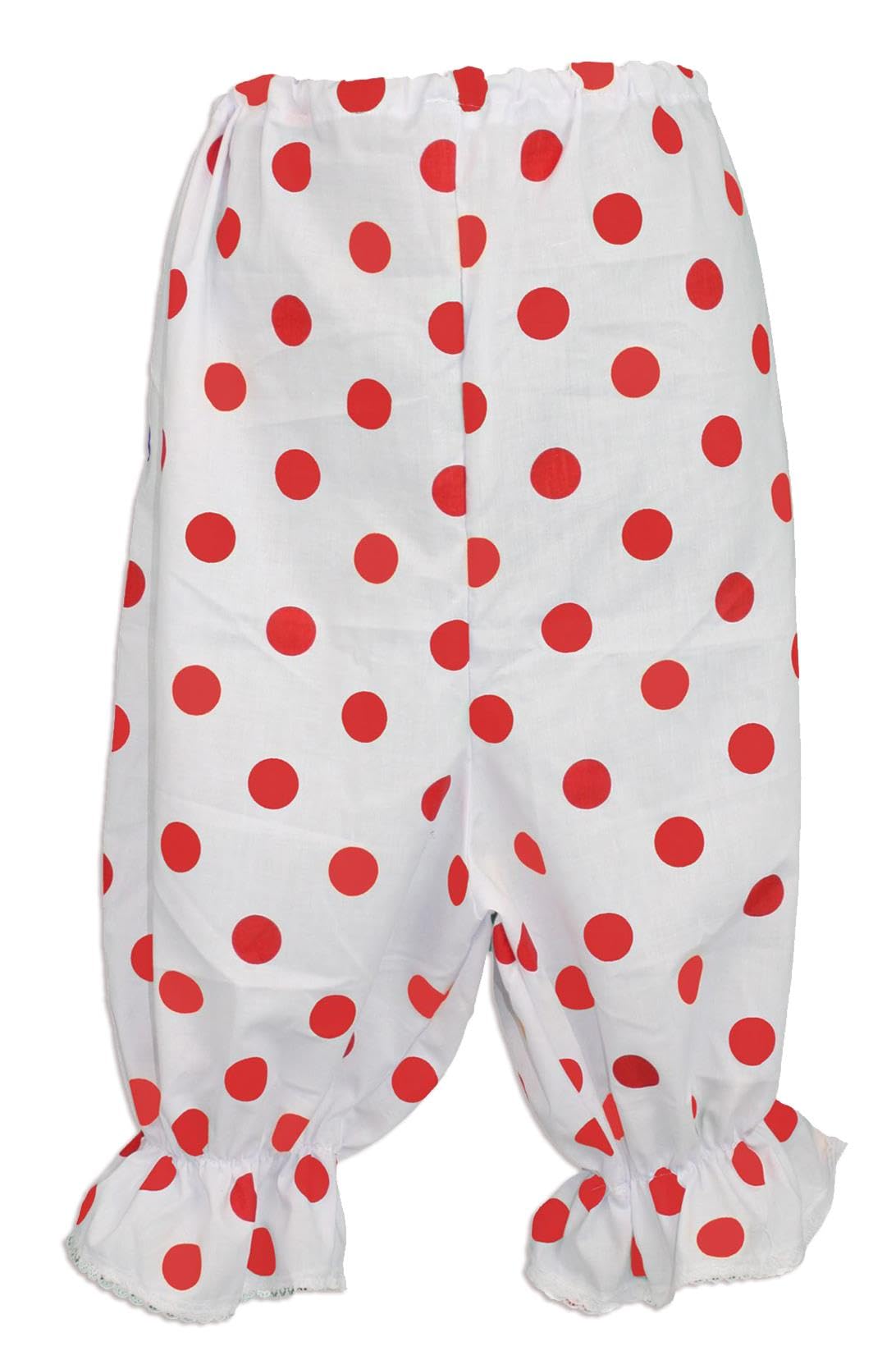 The Dragons Den Adults White & Red Nose Polka Dot Panto Dame Short Length Bloomers Fancy Dress [S-M]