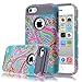 iPhone 5C Case,iphone5C Case,Kmall(TM) for iPhone 5C 2in1 High Impact Hybrid Dual Layer Case Heavy Duty Case Full-body Matte Rugged Armor Cover Case with Totem Tribe Floral Pattern (Gray)