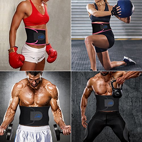 FTEOX Waist Trimmer,Waist Trainer Waist Trimmer Belt Weight Loss Wrap Fat Stomach Burner Ab Belt Belly sweat belt Body Shaper Back Lumbar Support with Sauna Suit for Women&Men (Black, Large)