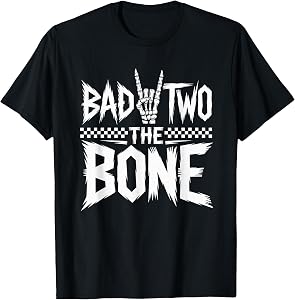 Bad Two The Bone Tshirt Birthday 2 Years Old Kids Bday Party T-Shirt
