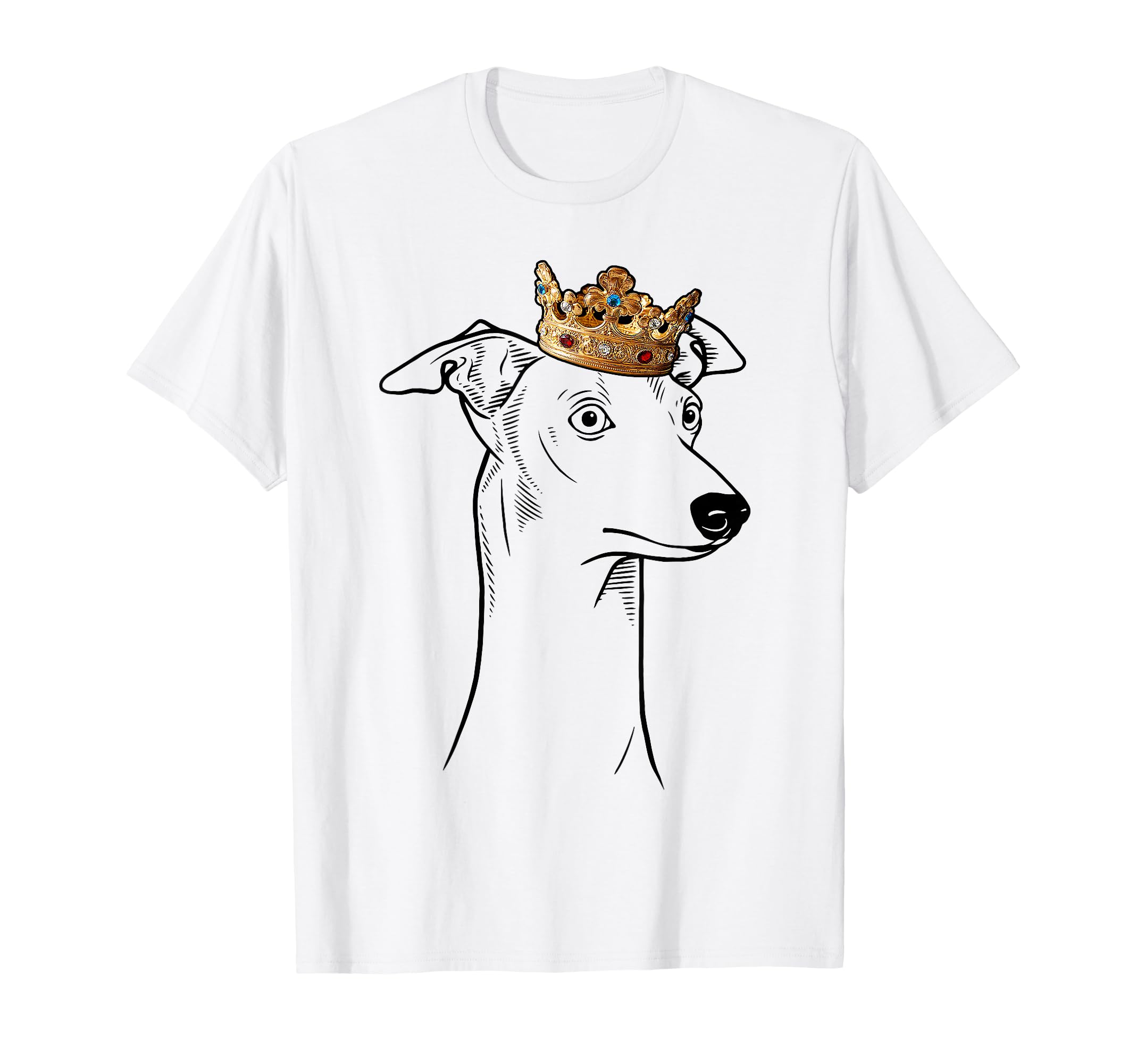 Whippet Dog Wearing Crown T-Shirt