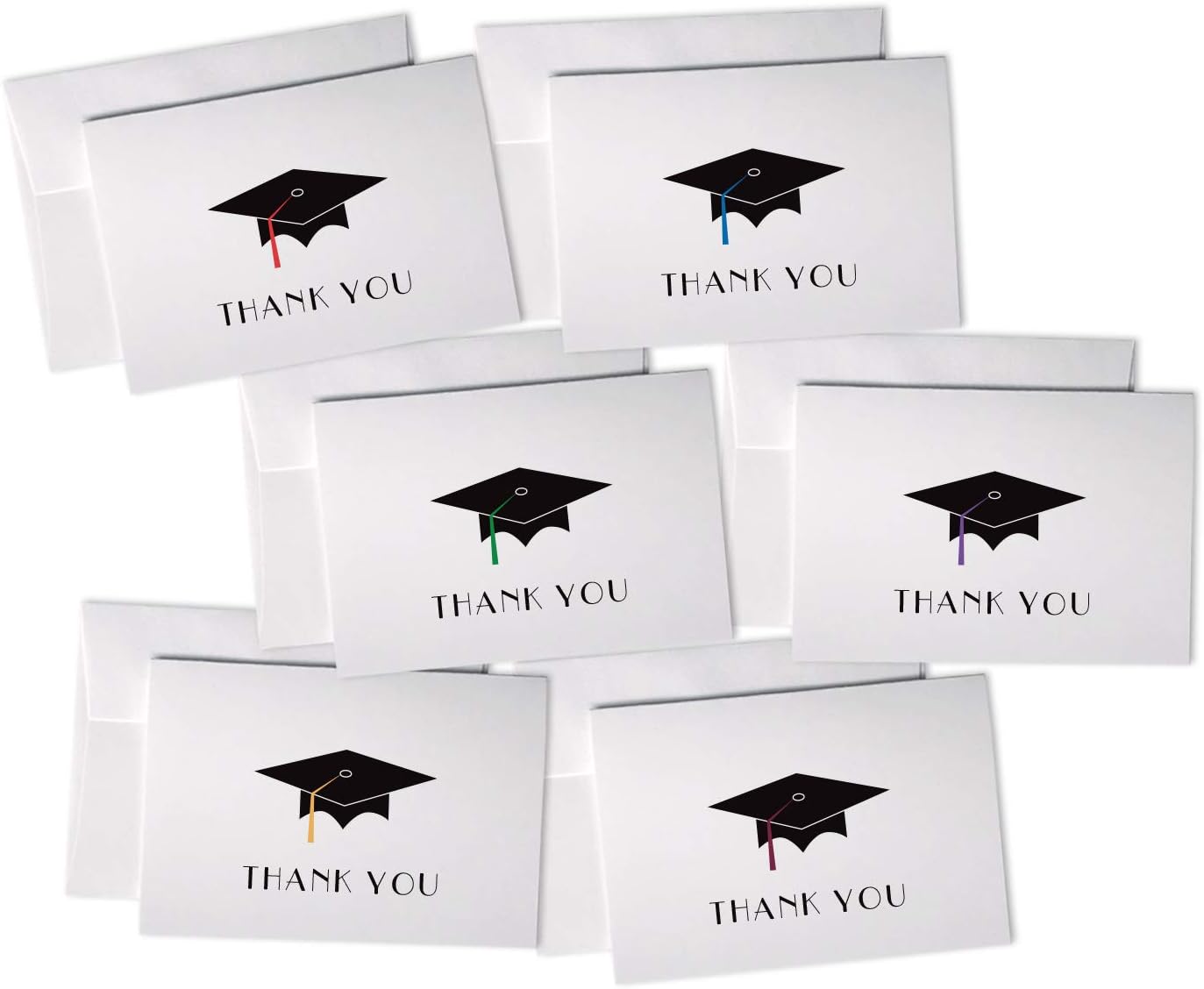 Graduation Cap Thank You Cards - 24 Cards & Envelopes