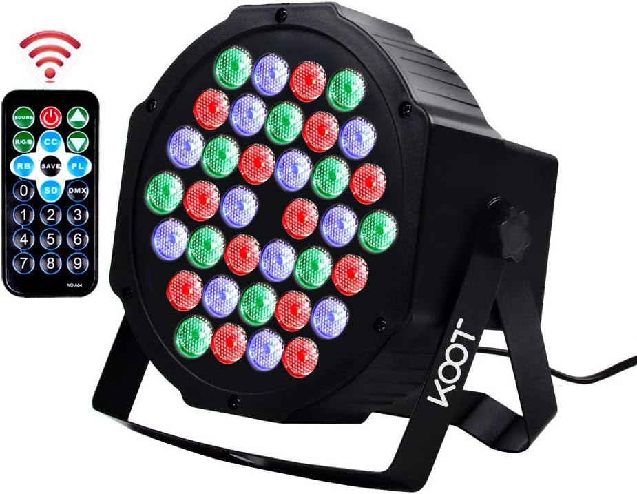 Disco Lights, 36 LEDs stage Light 7 Lighting Modes DJ Party Colorful Strobe Lights for Band DJ KTV Club Bar Family Reunion Wedding Party.