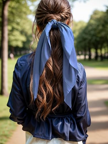 Pack of Knotted Bow Hair Scrunchies Elastic Hair Scarf Black Hair Ties  Bands Satin Hair Ribbon Scrunchy Red