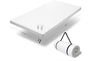 MODERA Organic Cotton Toddler Mattress Topper | Ventilated 2-Inch Memory Foam CertiPUR-US Topper Pad, Waterproof & Washable Cover for Toddler Bed, Soft Padding, Nonslip Bottom, Travel Strap, 52"x27.5"x2"