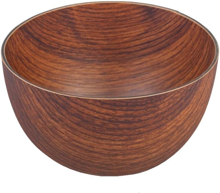 Wood-Like Plastic Round Deep Serving Bowl - 12.4cm- Snack/Nuts/Chips/Tapas Dish (Round Bowl)