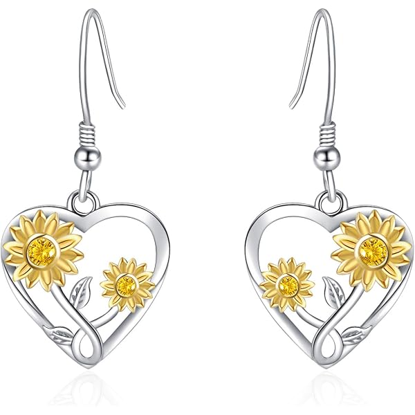 Boucle Oreille Coeur Boucles D'oreilles Cœur Argent 925 - Pendantes Hypoallergéniques Cadeau Boucles D'oreilles